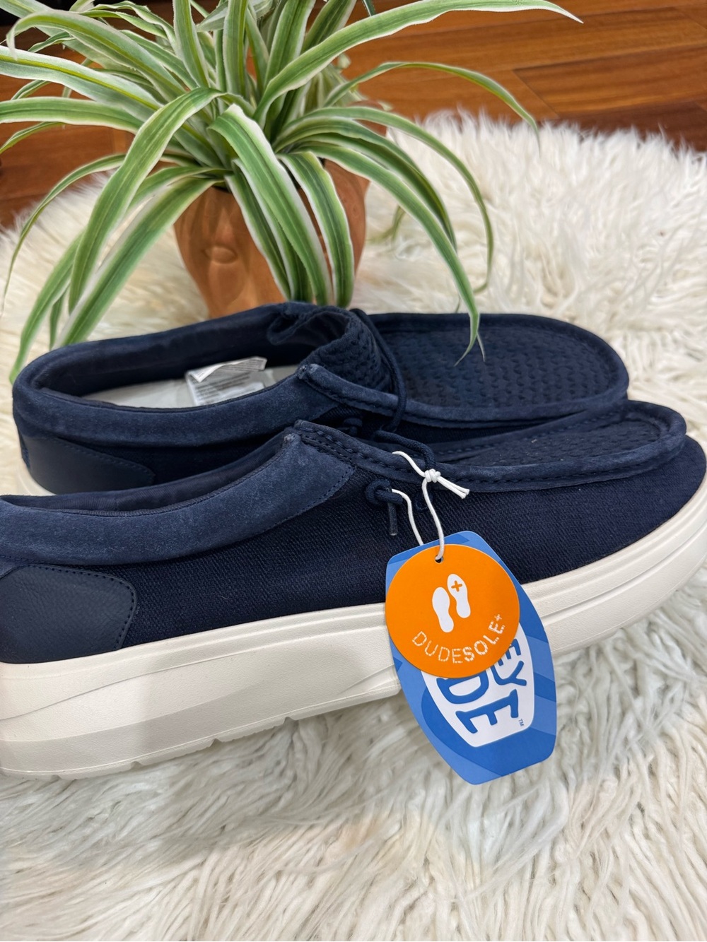 Men’s Wally Comf Woven Hey Dude Navy Slip-On Loafers